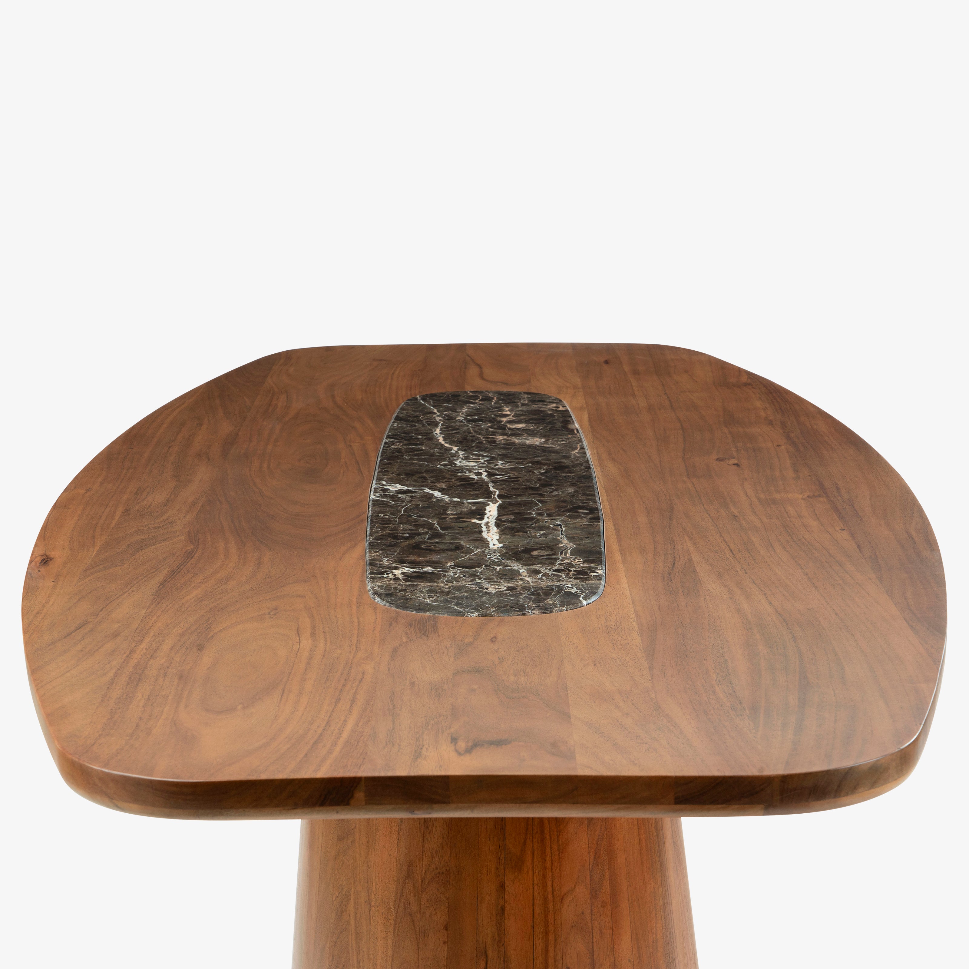 Stone inlay tabletop close-up