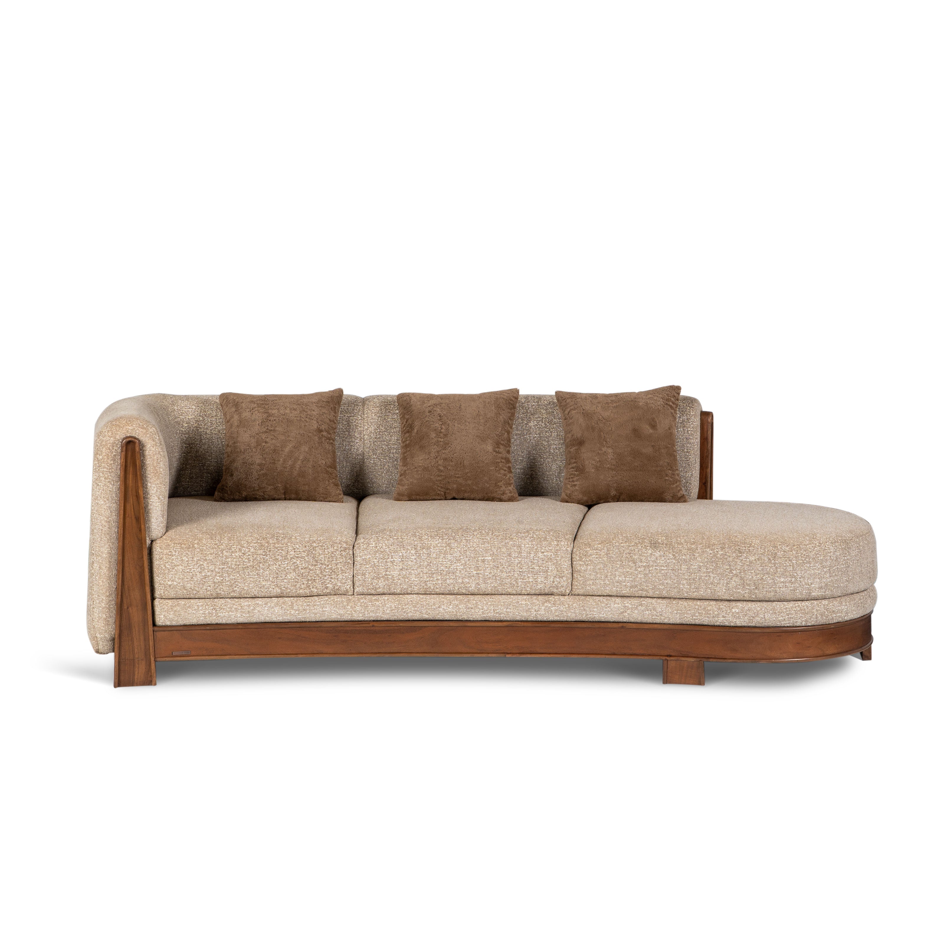 Beige sofa on white background