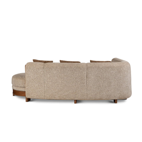Back view of curved sofa