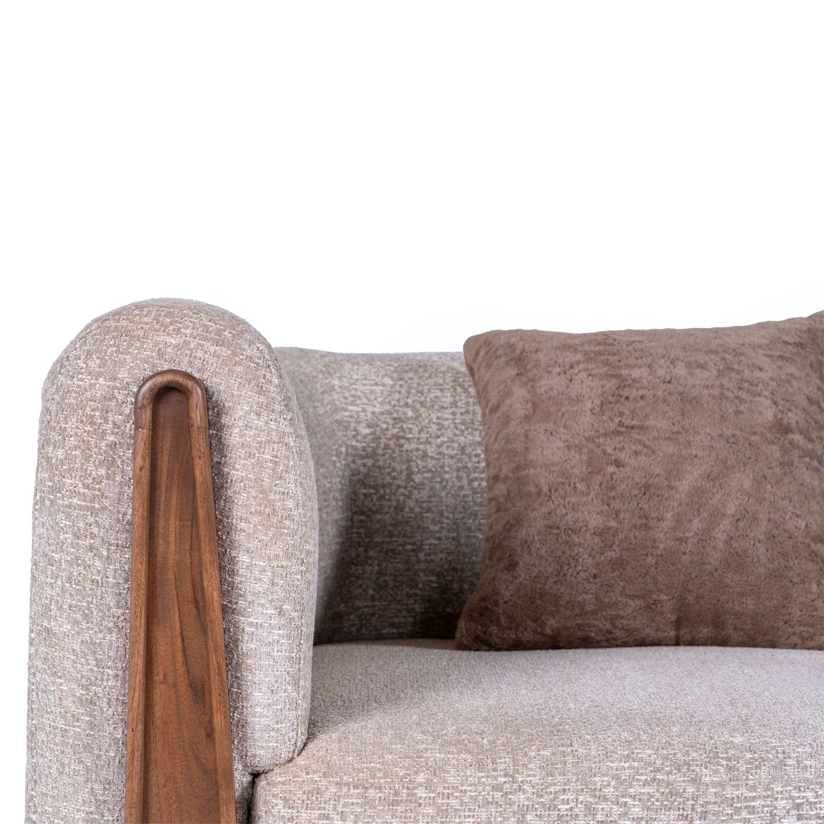 Close up of sofa cushion and armrest