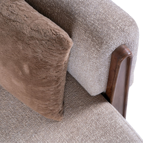 Curved wooden armrest detail