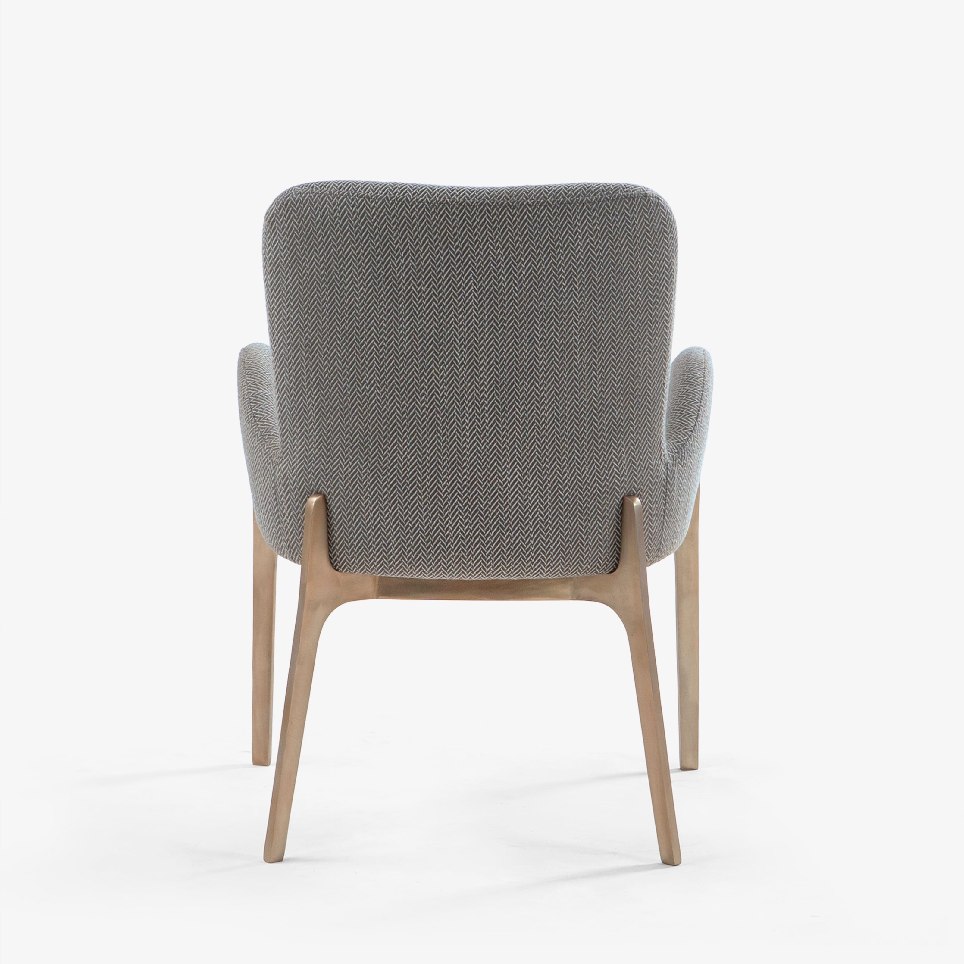 Back view of gray dining chair