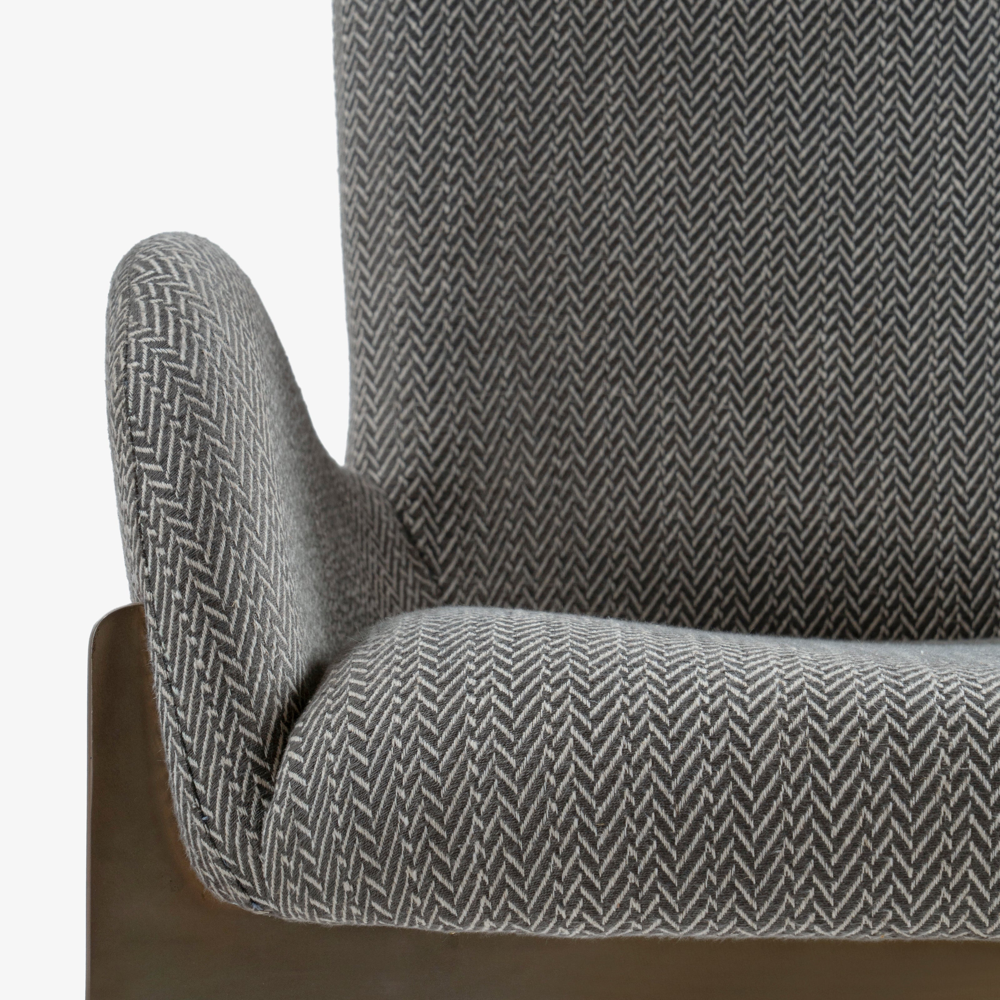 Fabric detail of gray dining chair