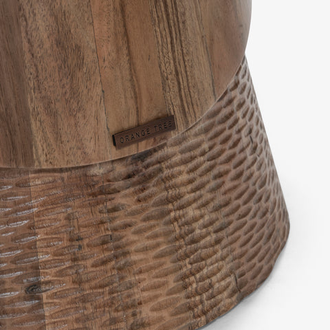 Textured wooden base detail
