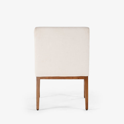 Back view of upholstered armchair