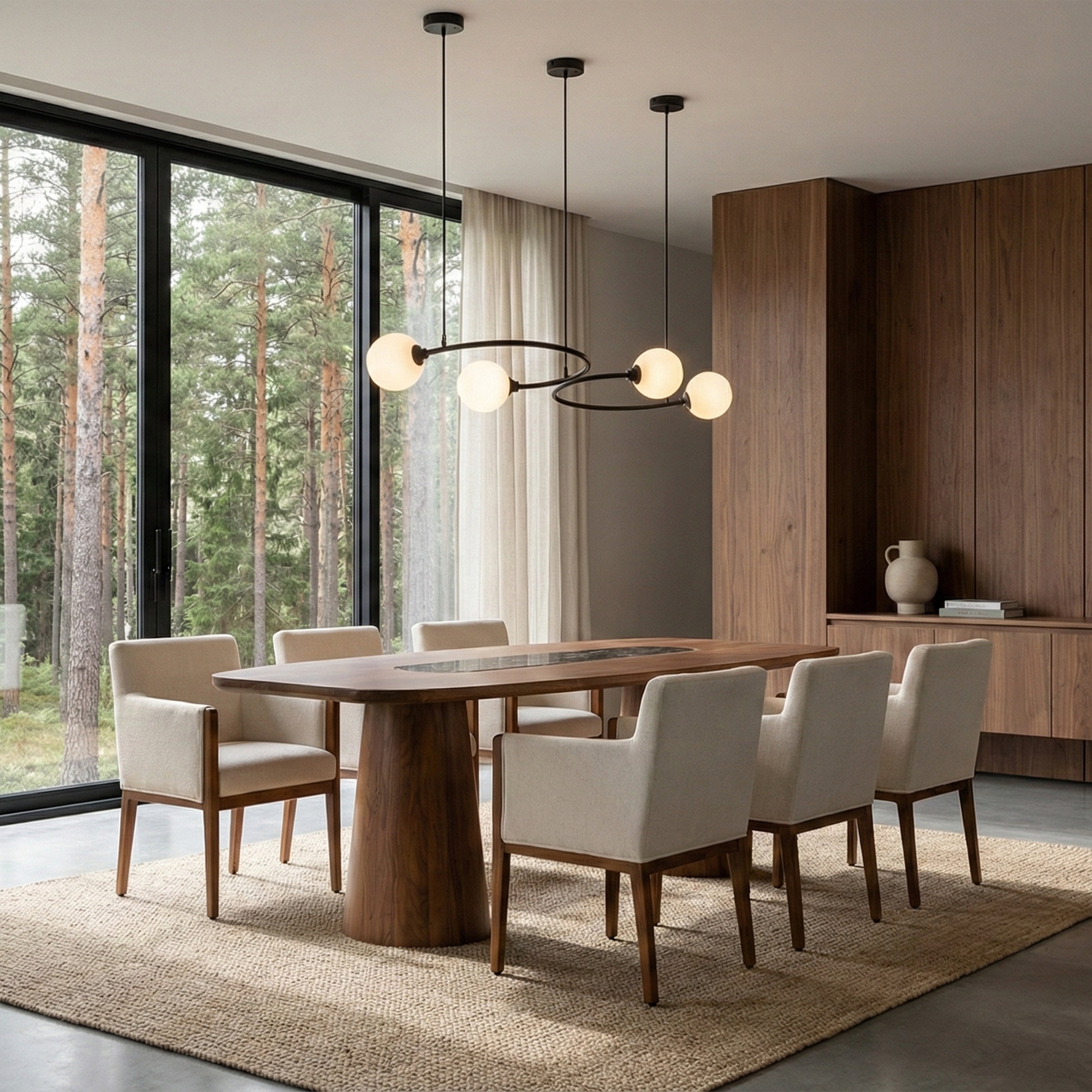 Dining table in modern interior