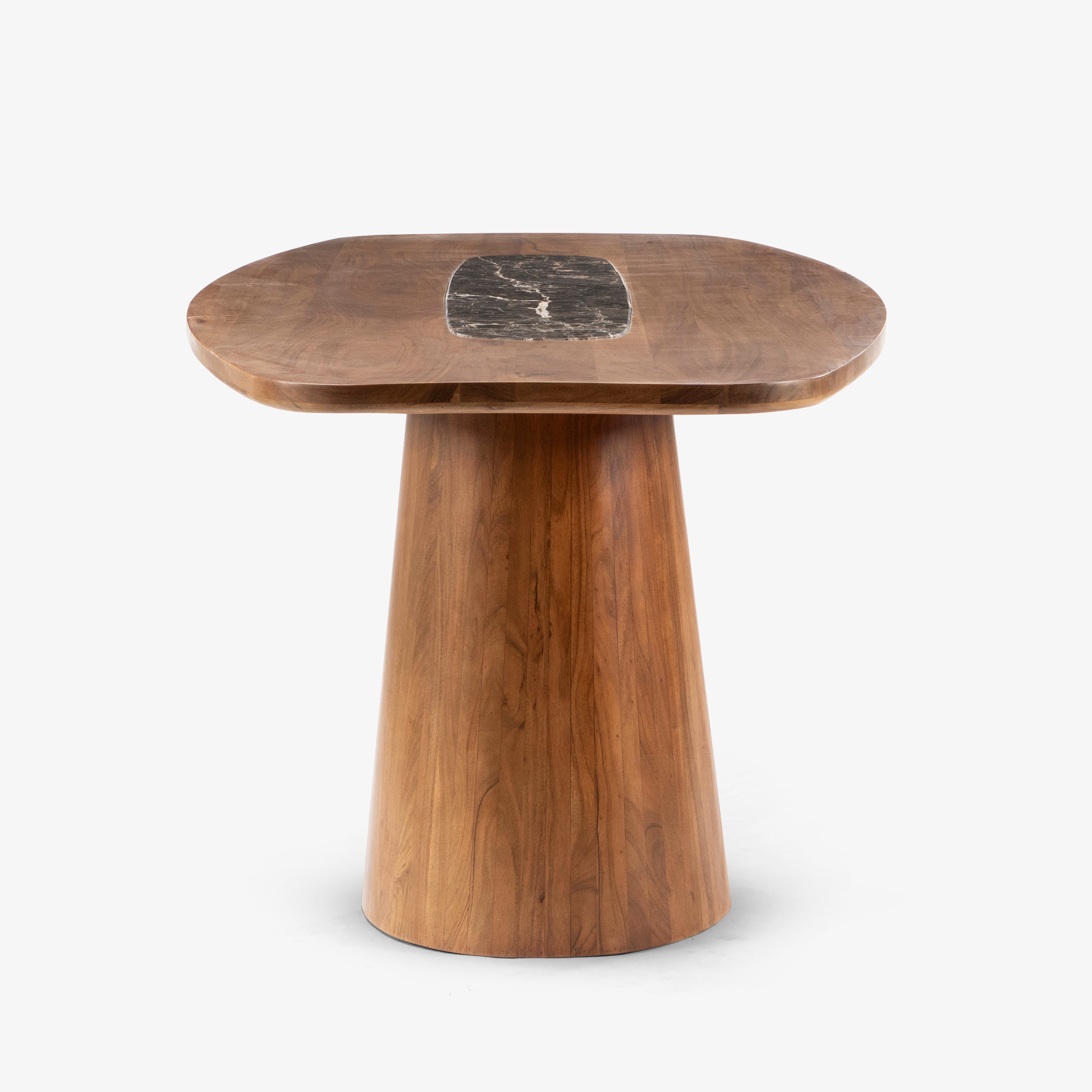 Small pedestal table with stone detail