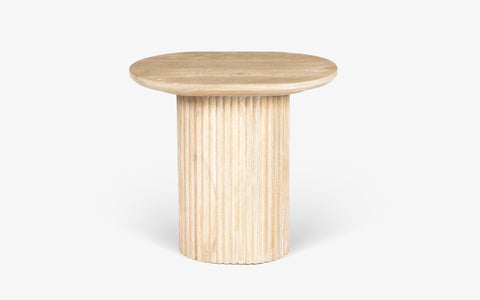 Linn Pearl Side Table, white-washed mango wood, ideal for modern TV unit designs in the living room or bedroom.