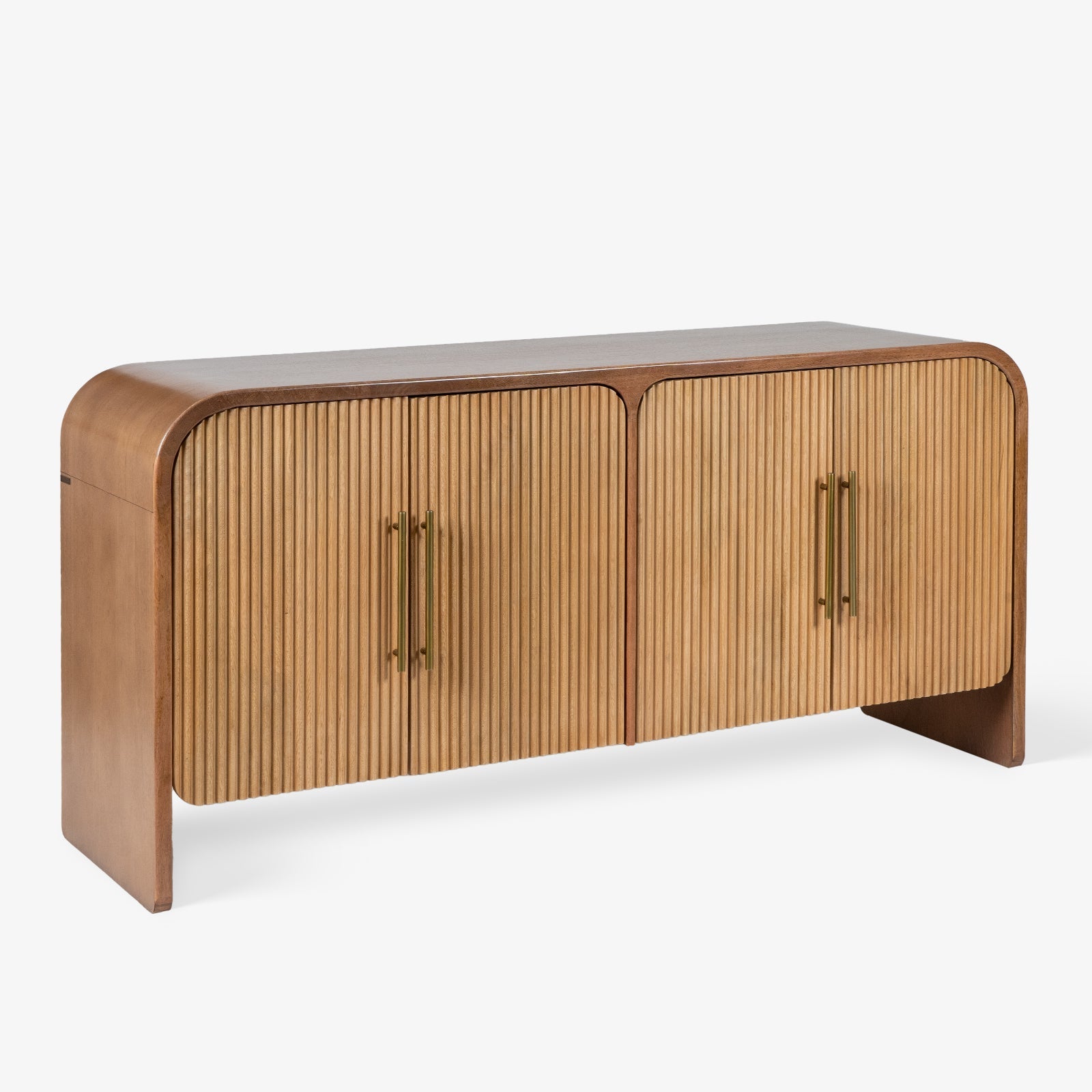 Linn Wooden Sideboard Cabinet with 2 Drawers | Mango Wood - Close shot - from right angle - Orange Tree