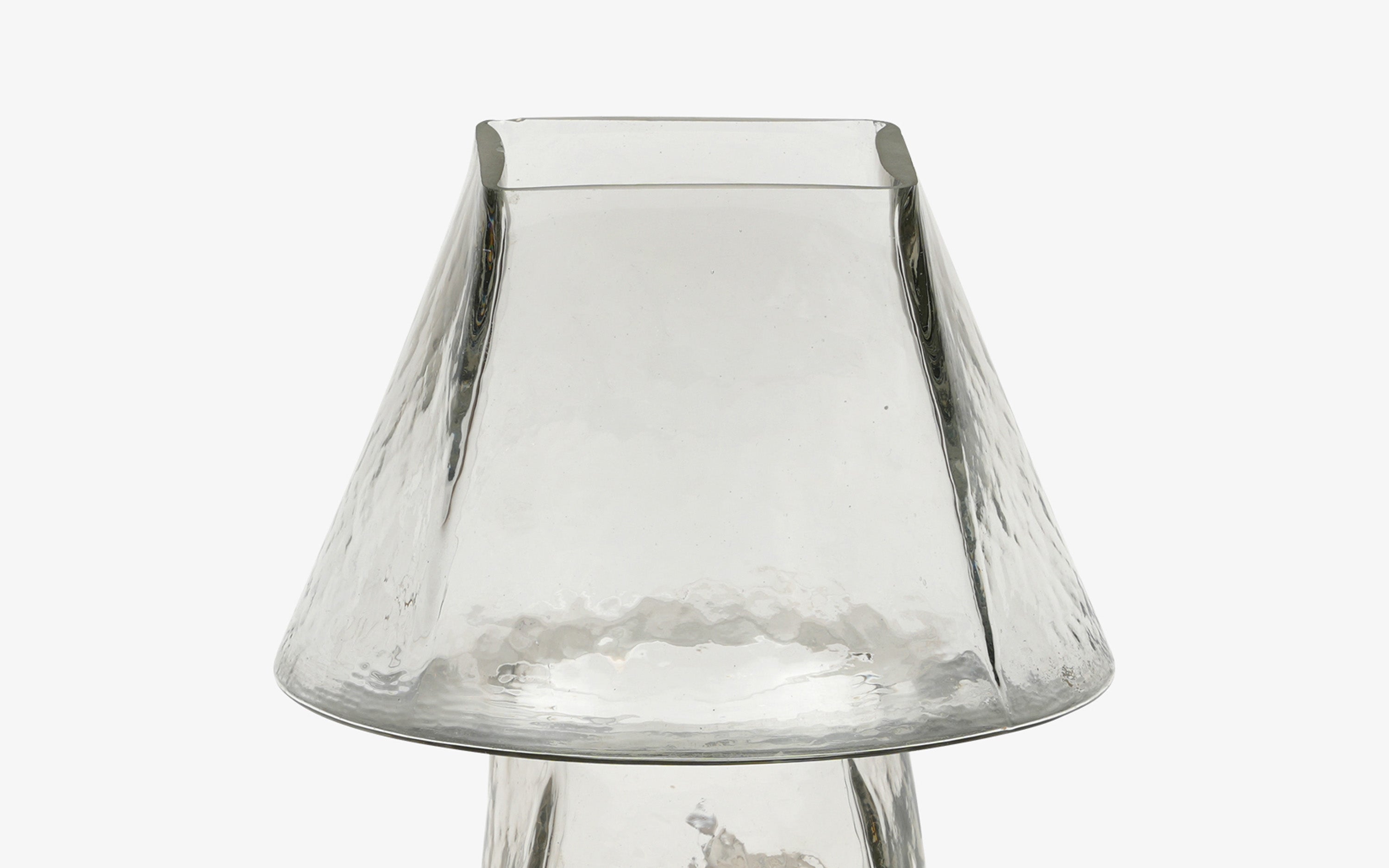 Buy Lueur Conical Clear Mini Table Lamp | Casted Glass in Clear - Close shot - Orange Tree