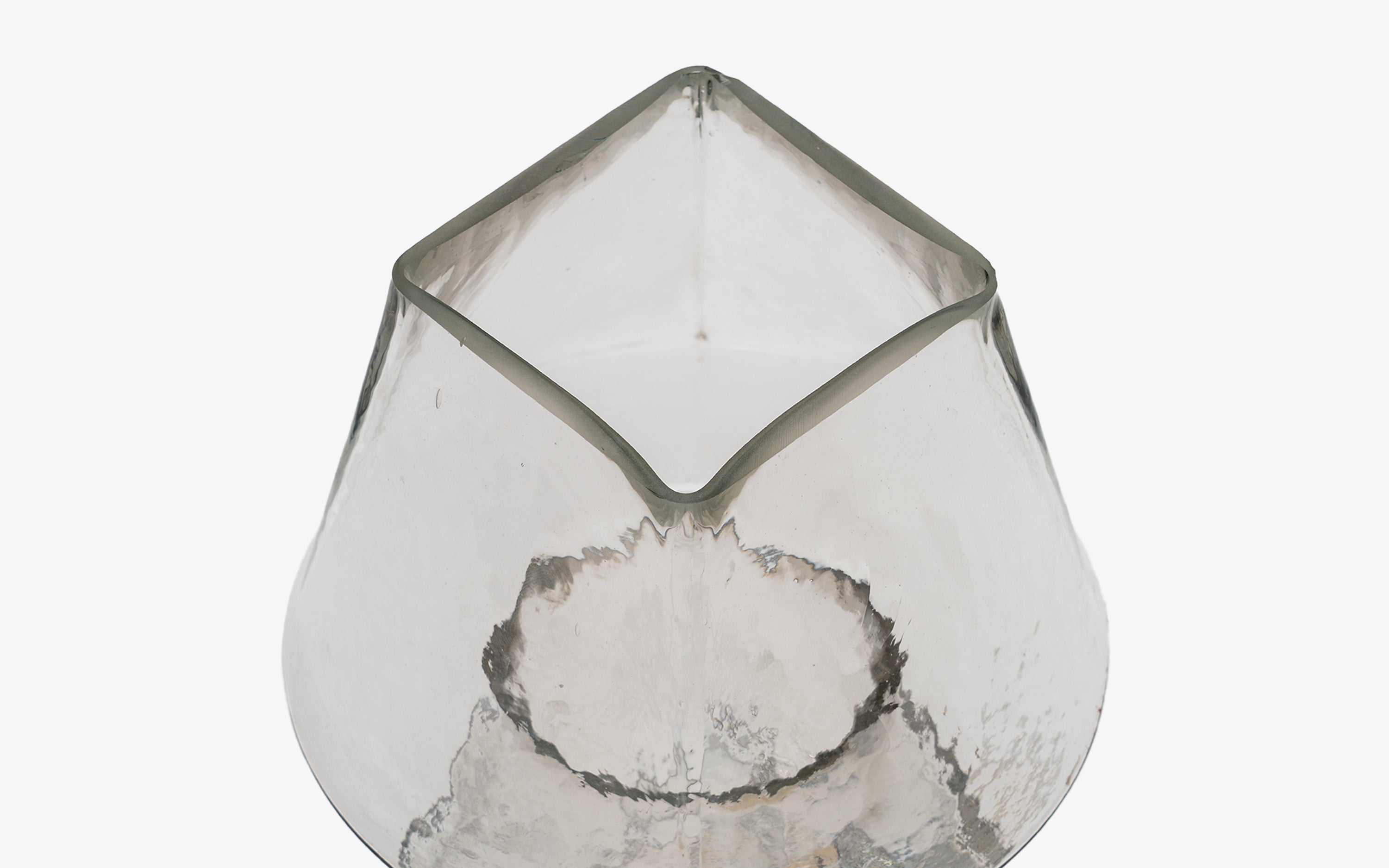 Buy Lueur Conical Clear Mini Table Lamp | Casted Glass in Clear - Close shot - from left angle - Orange Tree