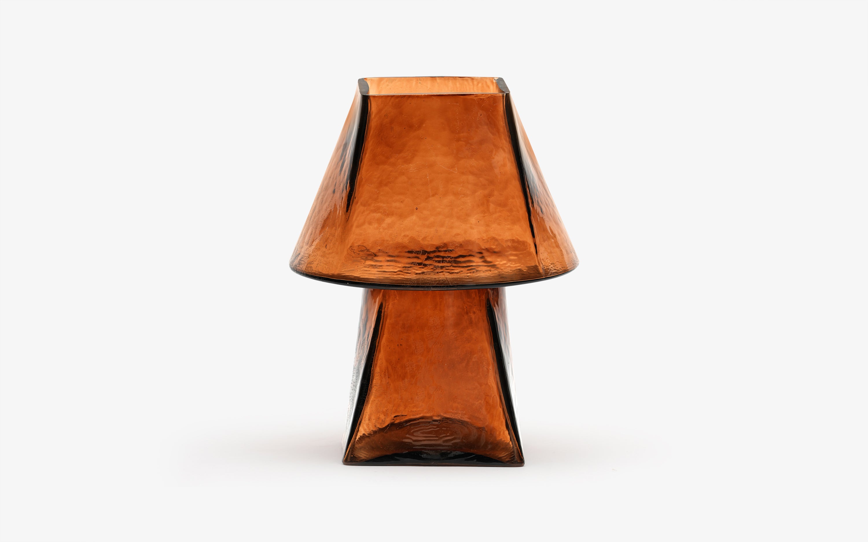 Buy Lueur Conical Amber Mini Table Lamp | Casted Glass - with white background - Orange Tree