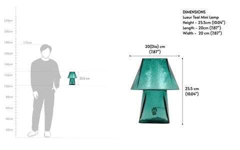 Lueur Teal Mini Table Lamp