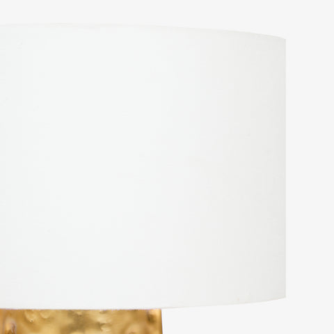 Focused shot of the twin glass globes of these home decor lamps.