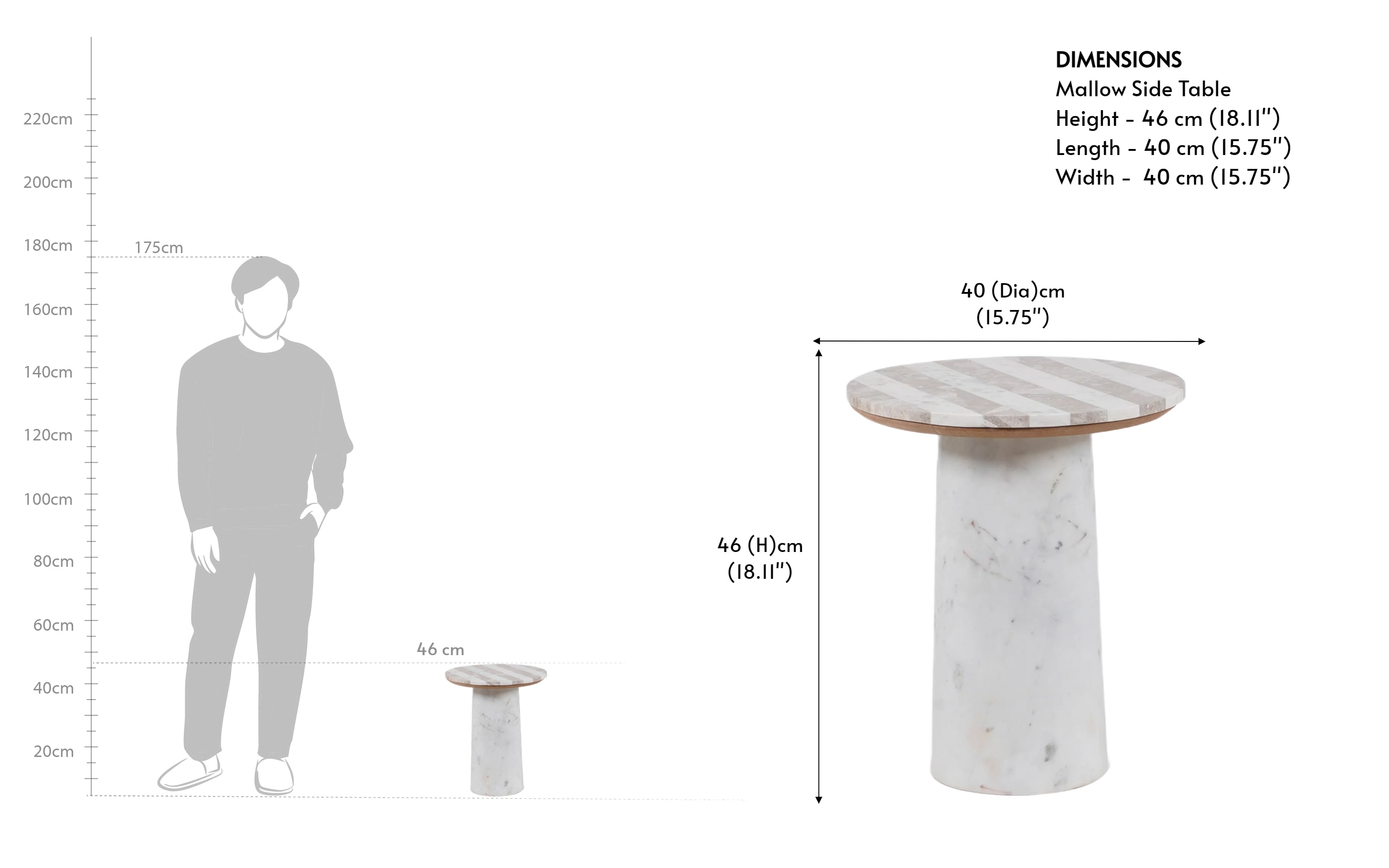 Mallow Side Table - Close shot - Orange Tree