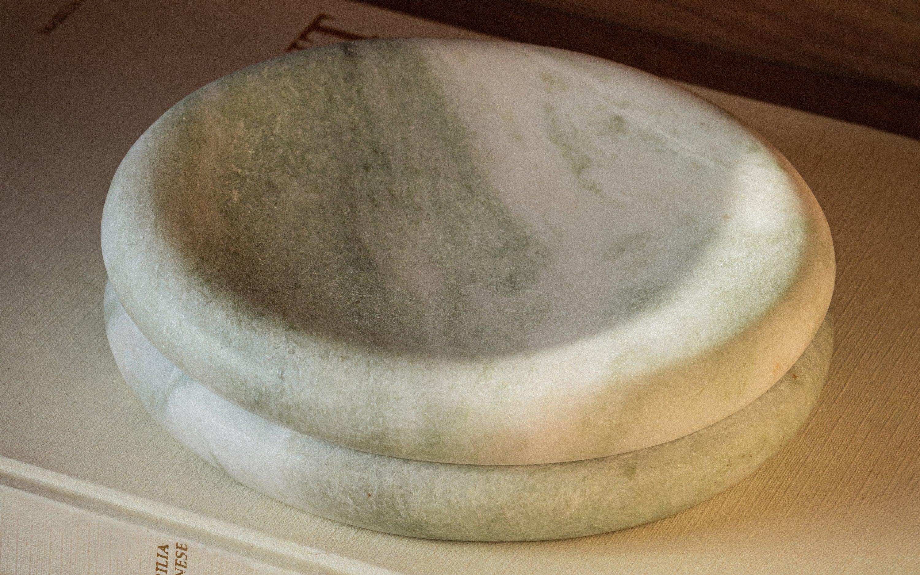 Mellow Trinket Tray in Aravali Green Marble, Matte Finish - Close shot - Orange Tree