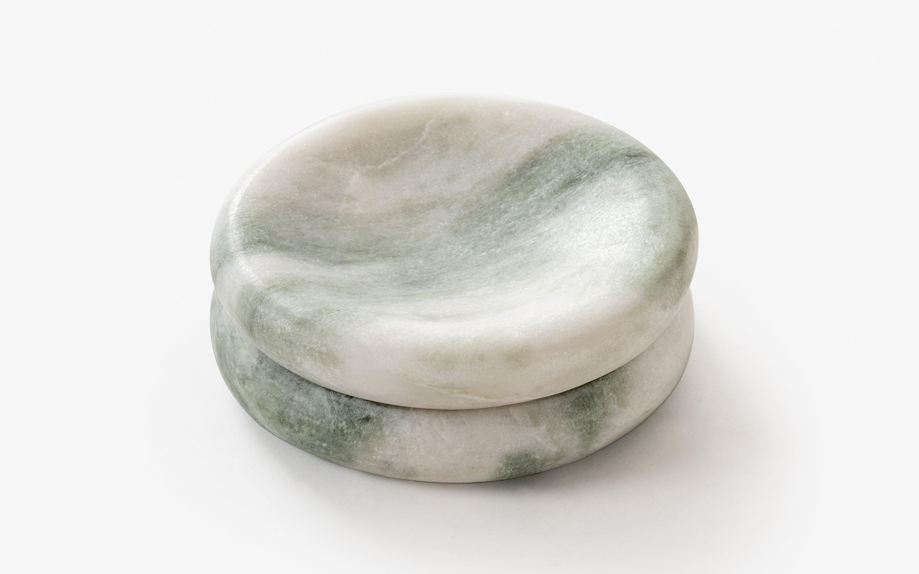 Mellow Jewellery Tray in Aravali Green Marble, Matte Finish - with white background - Orange Tree