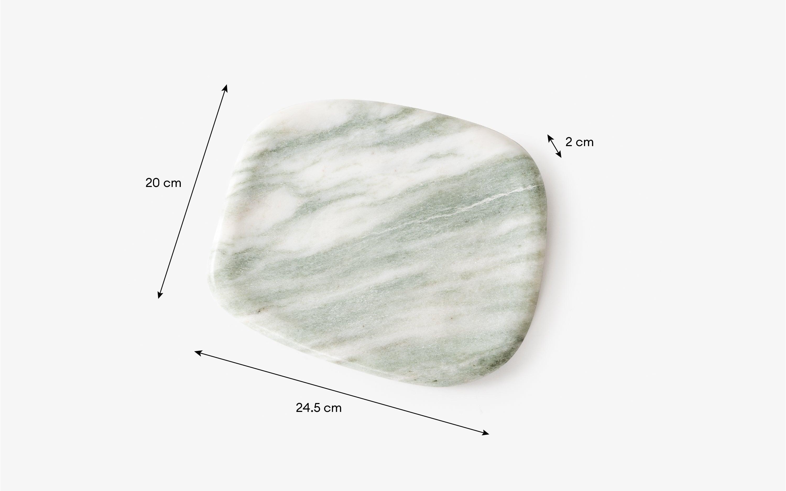 Mellow Marble Platter Set of 3 in Green Matte Finish - with white background - Orange Tree