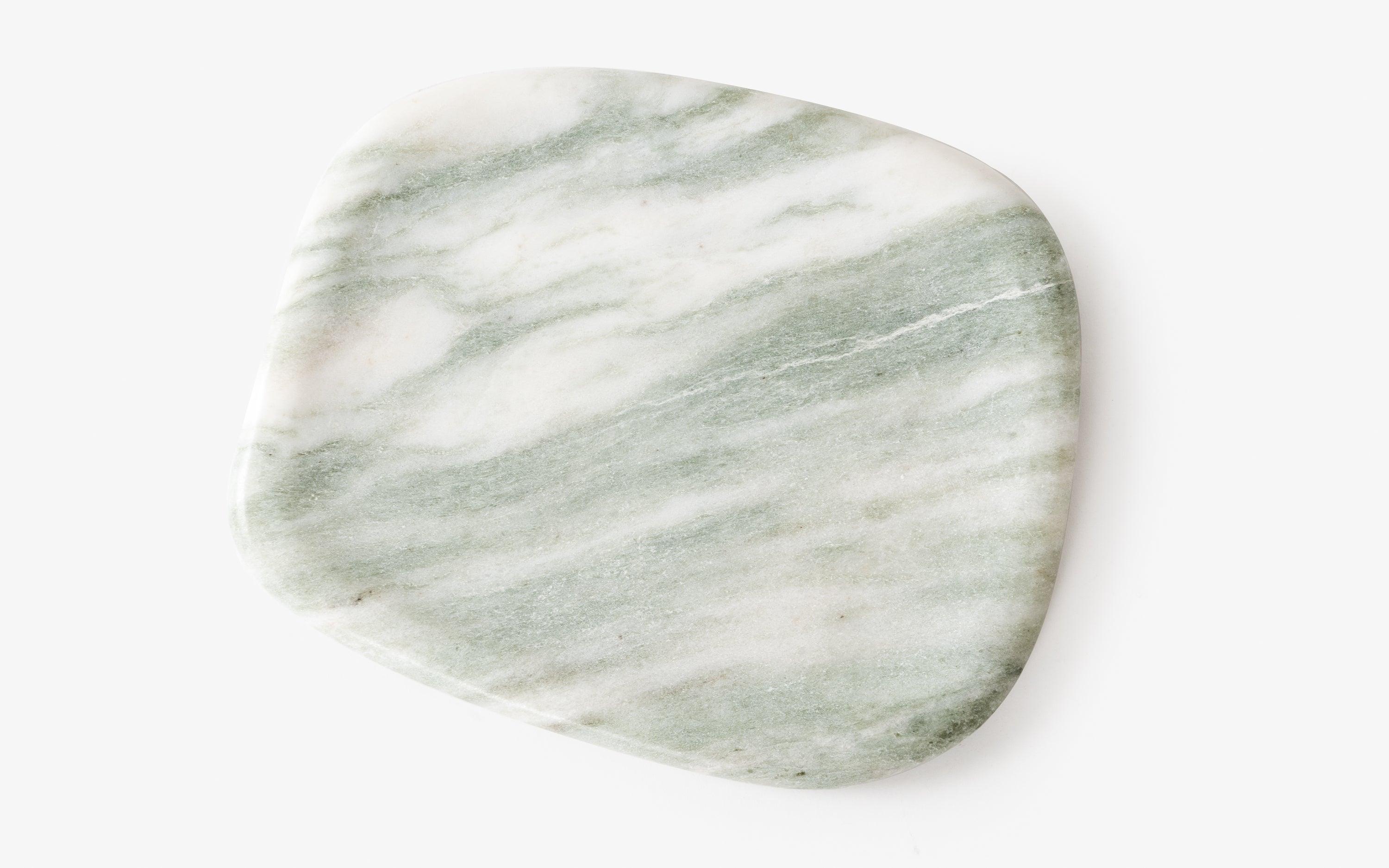 Mellow Marble Platter Medium Size in Green Matte Finish - with white background - Orange Tree