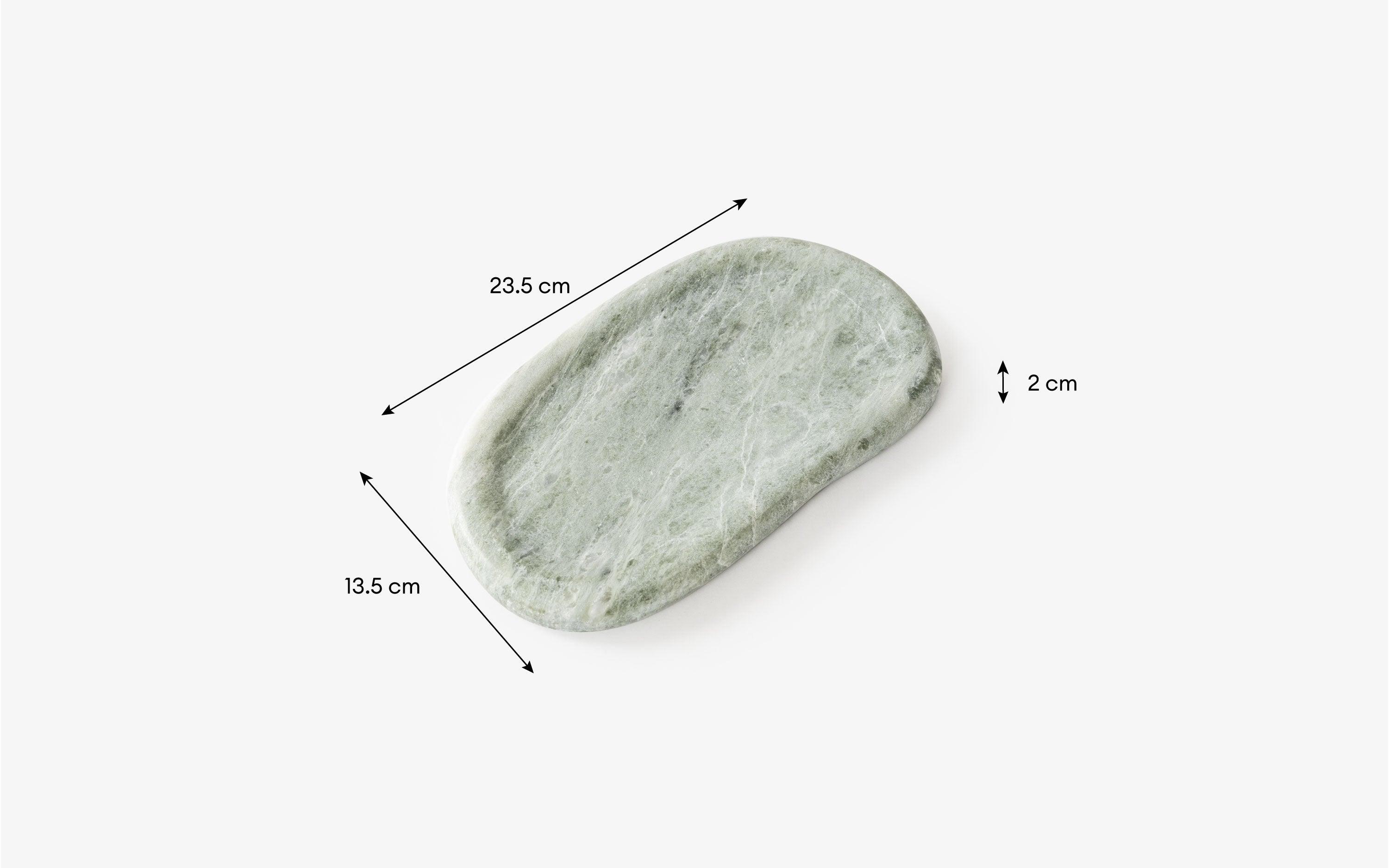 Mellow Marble Platter Set of 3 in Green Matte Finish - with white background - Orange Tree