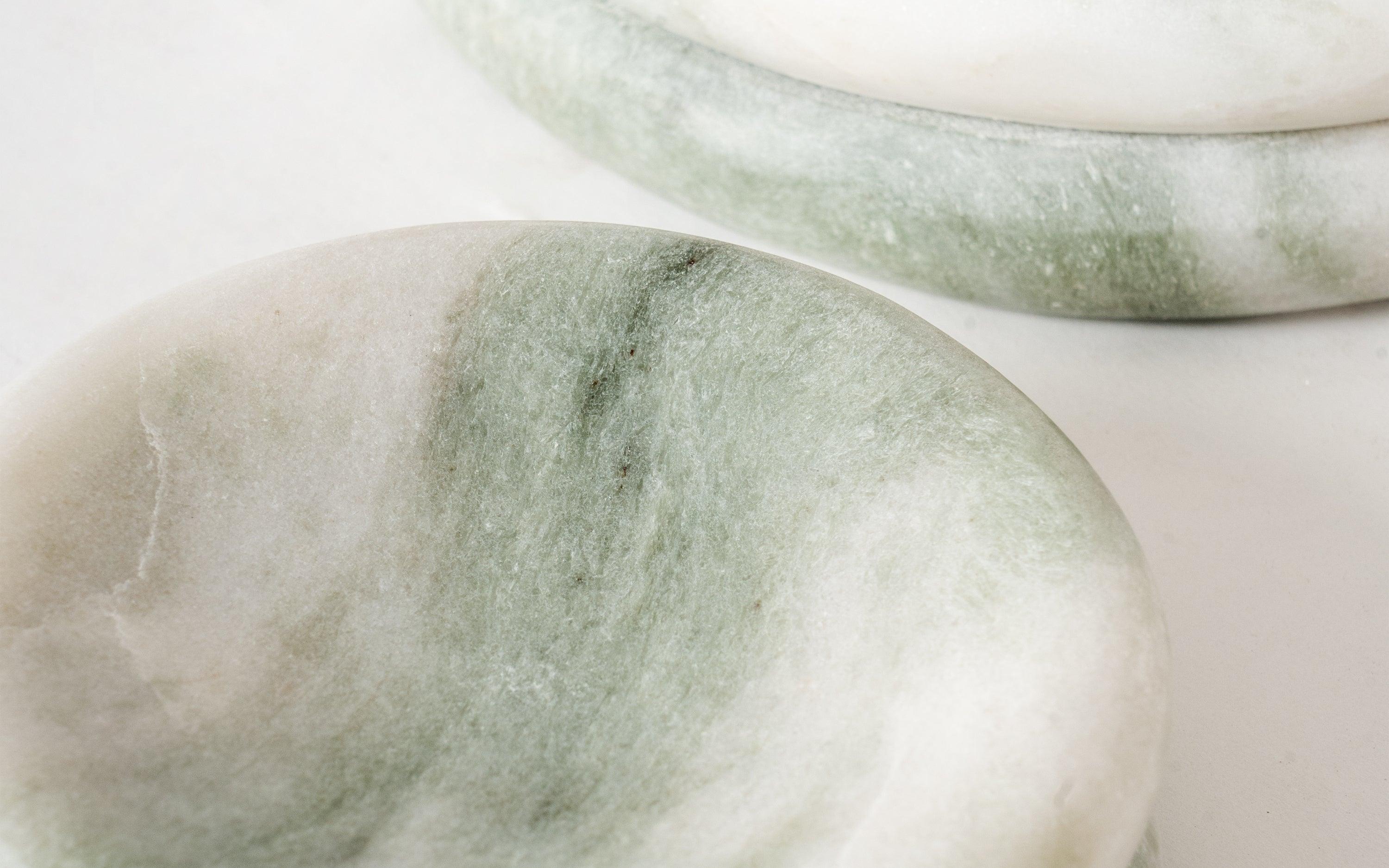 Mellow Trinket Tray in Aravali Green Marble, Matte Finish - with white background - Orange Tree