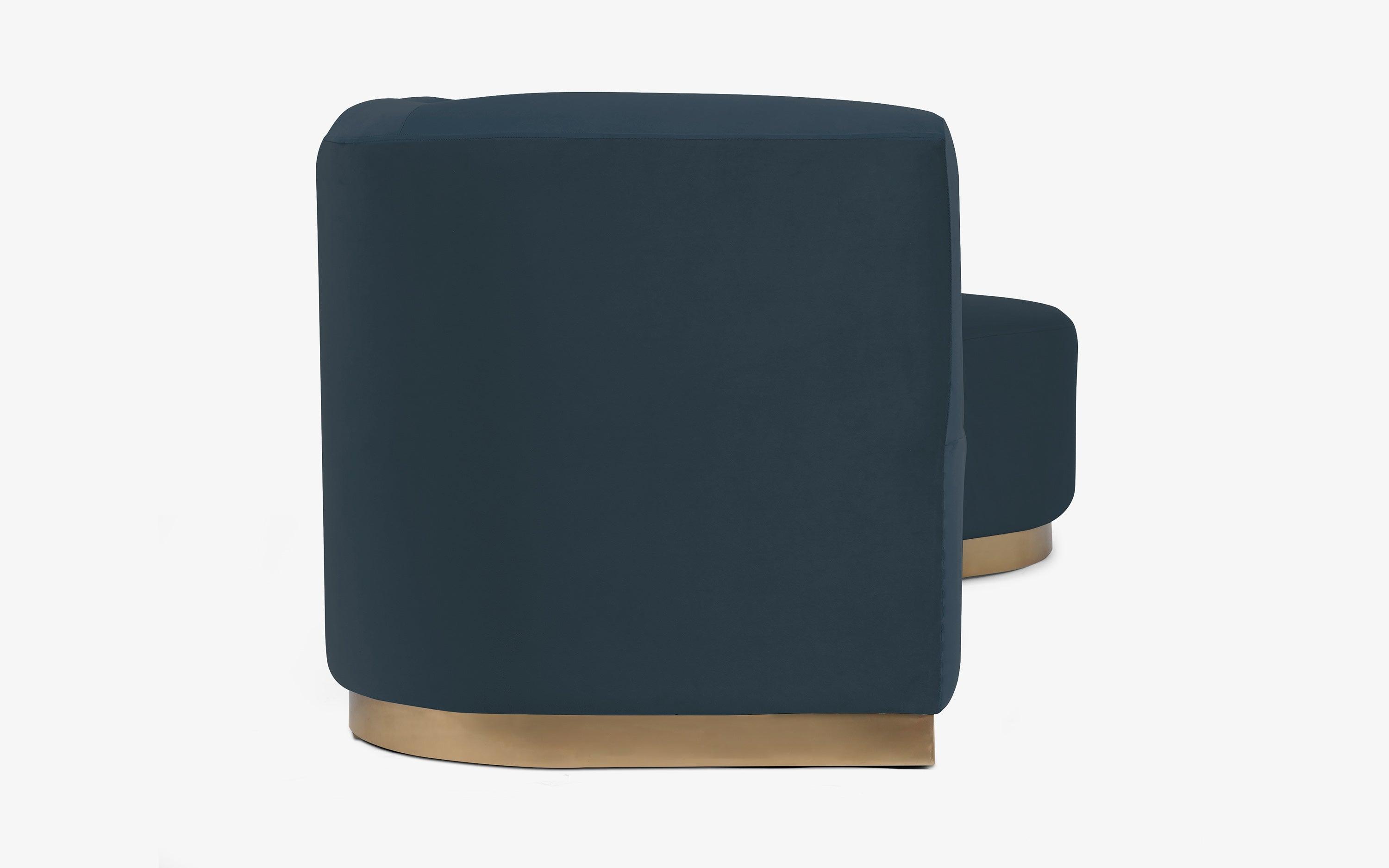 Nara L-Shape Navy Blue Sectional Sofa | Luxury Couch​ - with white background - Orange Tree