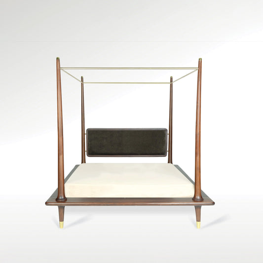 Navah Queen Size Teak Wood Canopy Bed