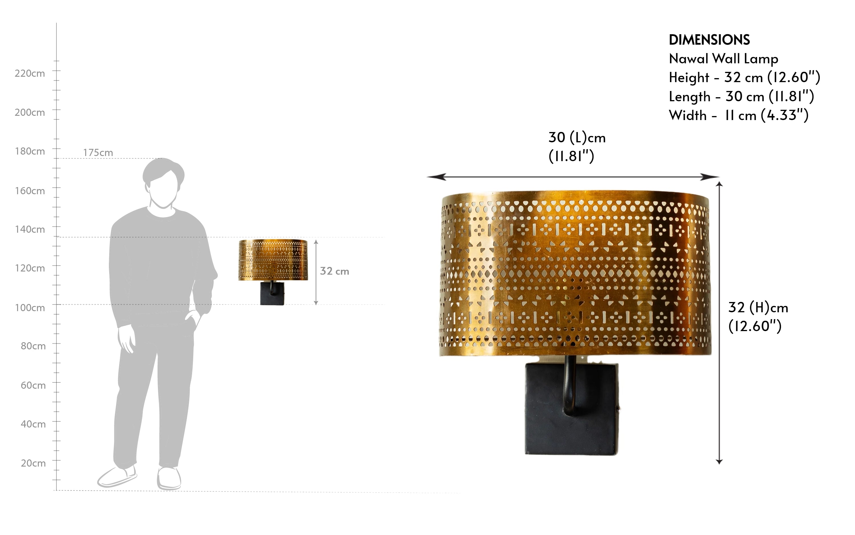 Buy Nawal Decorative Wall Mounted Light for Bedrooms - Close shot - from right angle - Orange Tree
