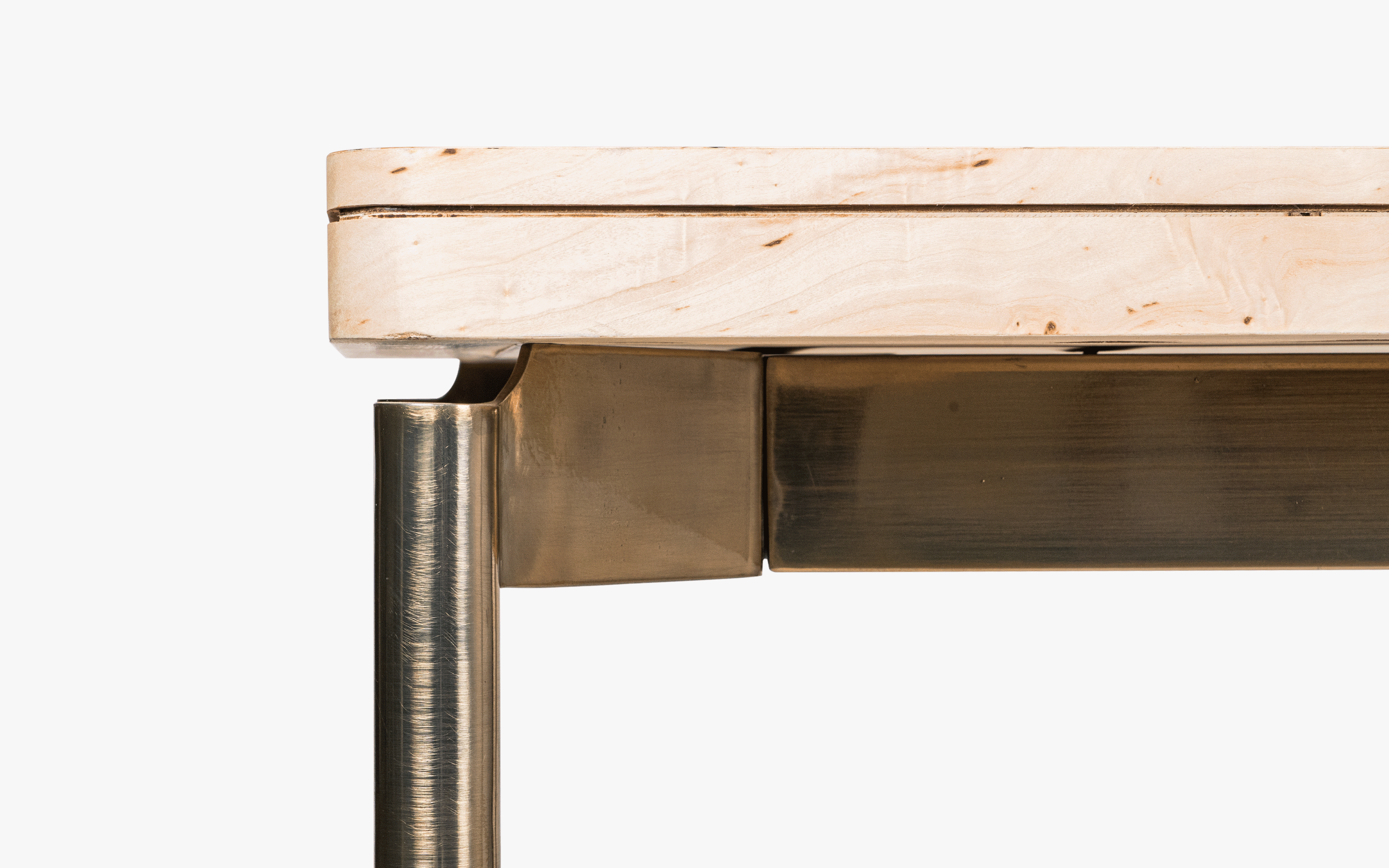 Nouve Modern 6 Seater Dining Table with Brass Legs - Close shot - from upper angle - Orange Tree