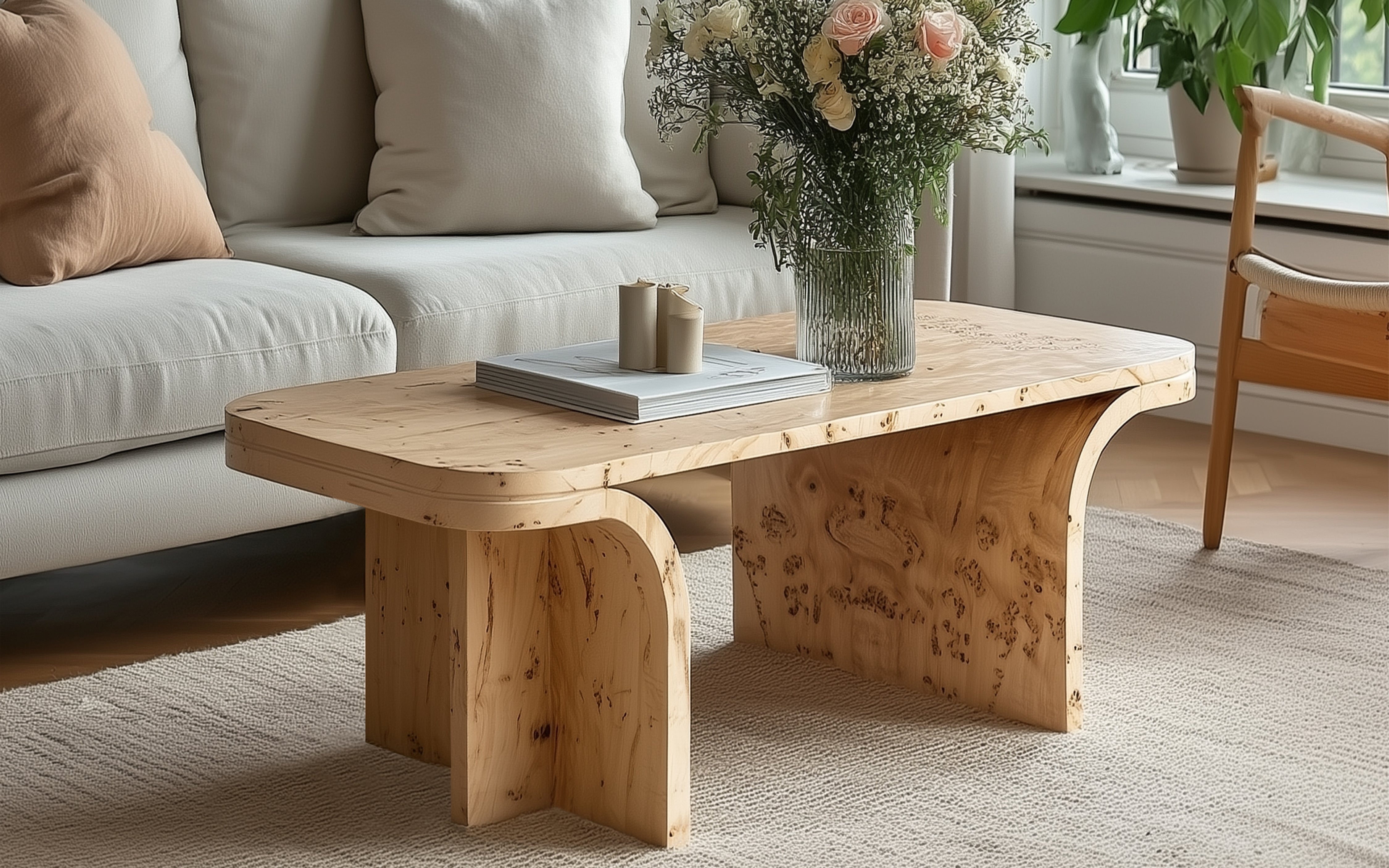 Buy Nouve Coffee Table | Burl Veener with Lacquer Finish - Orange Tree