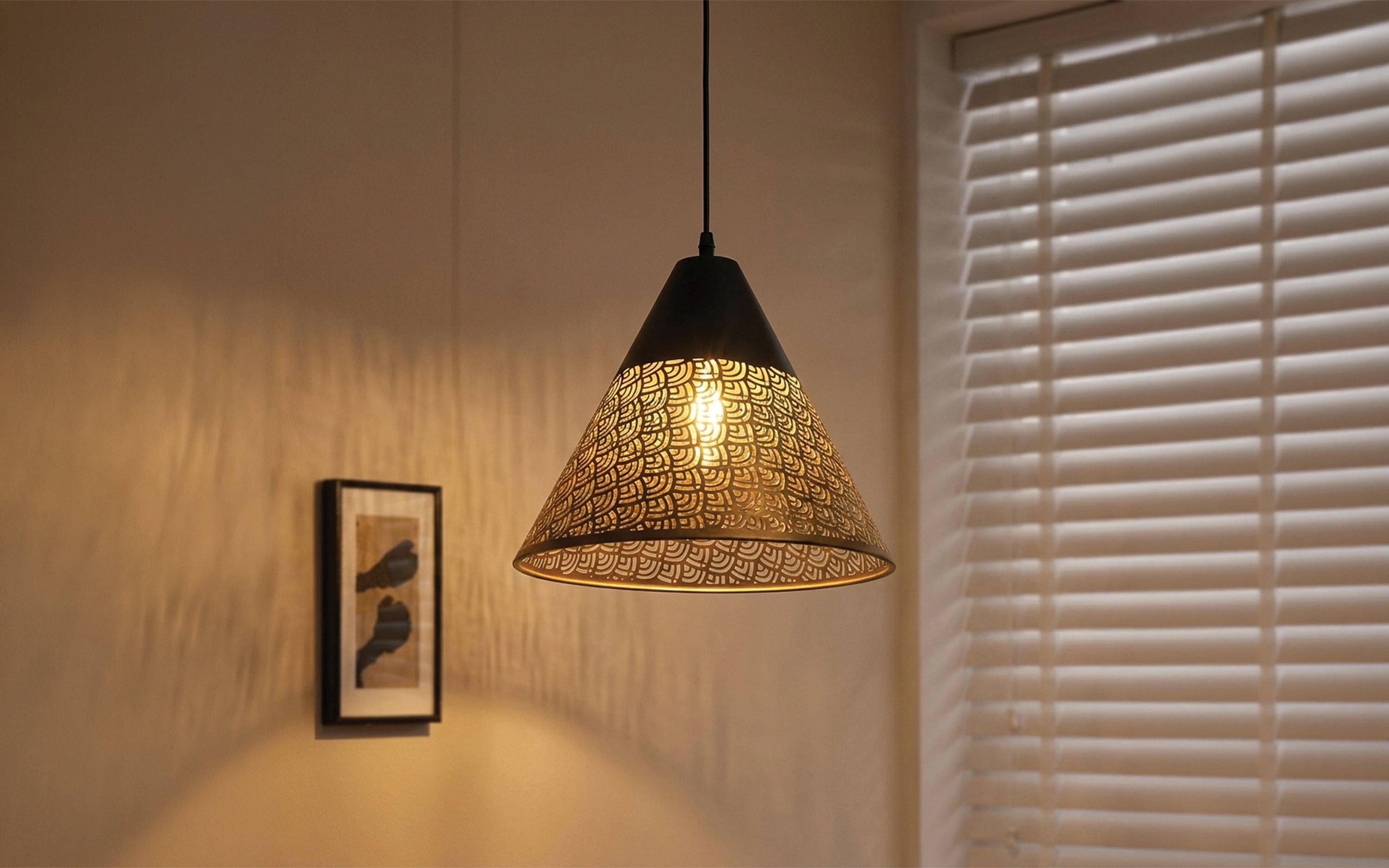 Buy Ralph Conical Metal Hanging Lamp for interior - Orange Tree