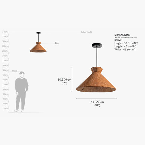 Jules Hanging Lamp Brown