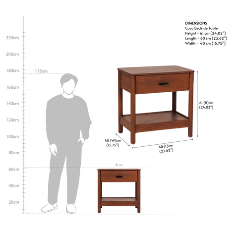 Coco Wooden Bedside Table