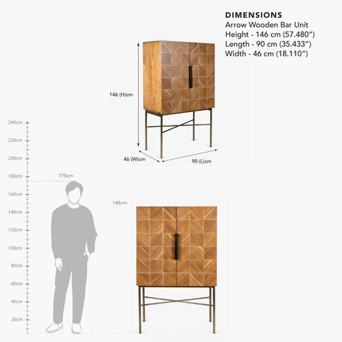Arrow Wooden Bar Unit