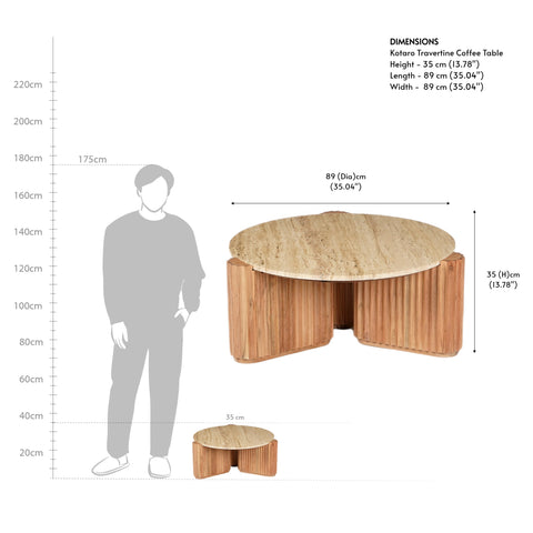 Kotaro Travertine Coffee Table