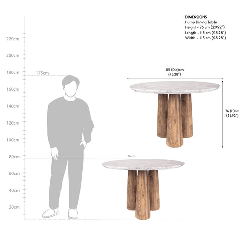 Hump Dining Table 4 Seater