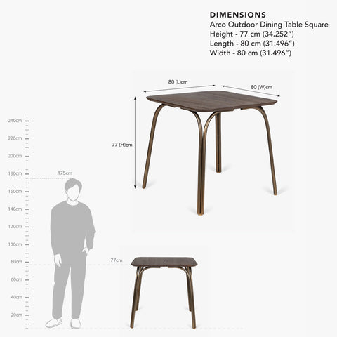 Arco Outdoor Dining Table Square