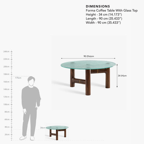 Forma Coffee Table With Glass Top