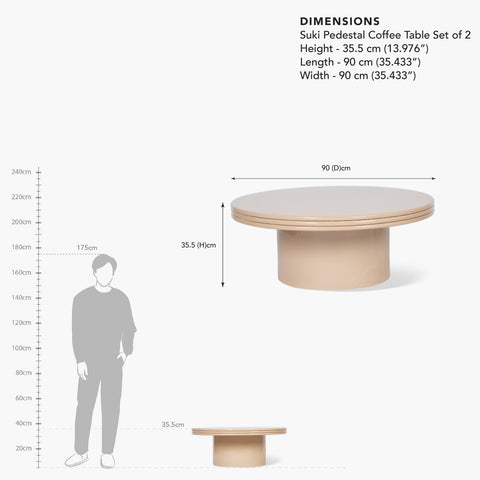Suki Pedestal Coffee Table Set of 2