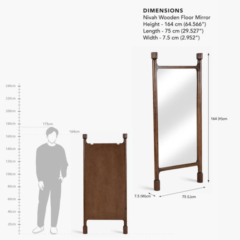 Nivah Wooden Floor Mirror