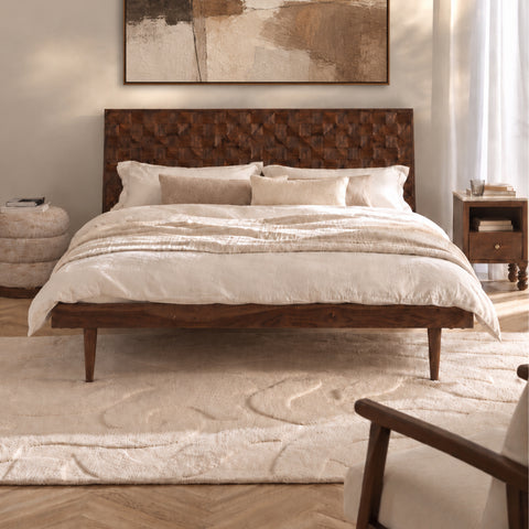 Bicasso Queen Size Sheesham Wood Bed