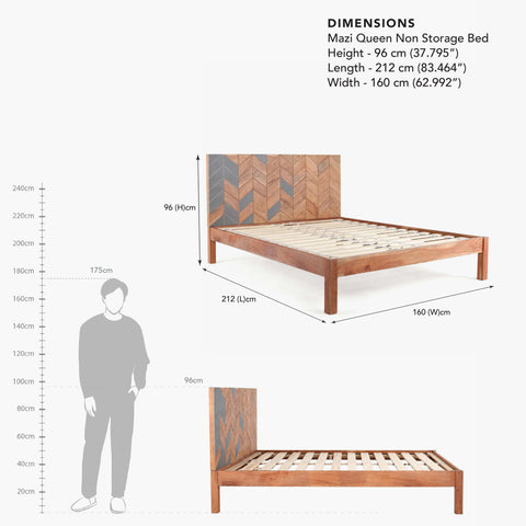 Mazi Queen Non Storage Bed
