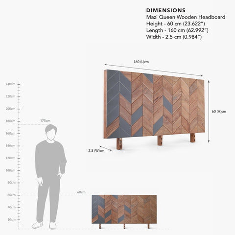 Mazi Queen Wooden Headboard