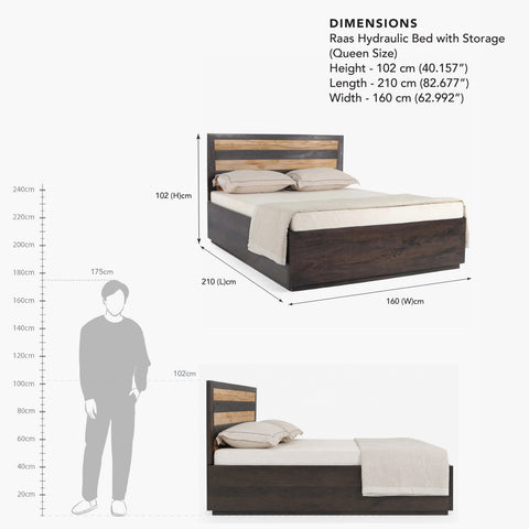 Raas Queen Hydraulic Bed with Storage