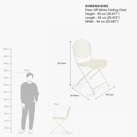 Patio Off White Folding Chair