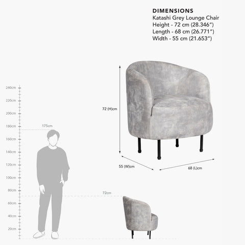 Katashi Grey Lounge Sofa Chair