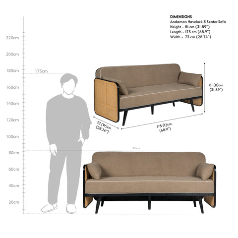 Andaman Havelock 3 Seater Sofa