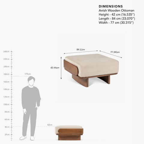 Anish Wooden Ottoman
