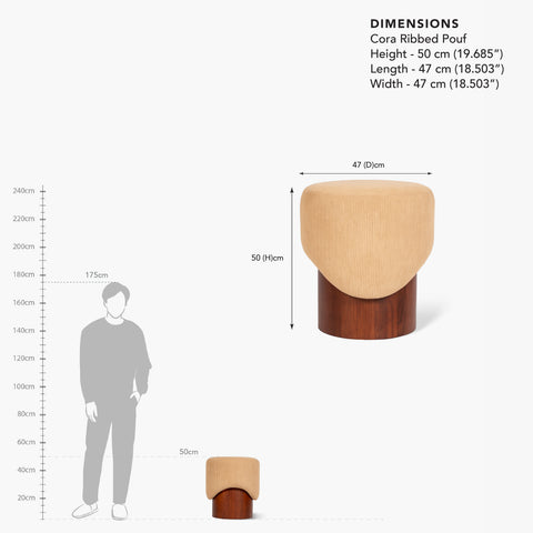 Cora Ribbed Pouf