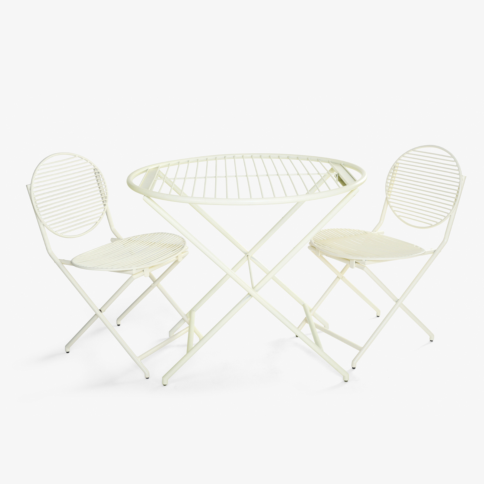 Patio Off White Table Set With 2 Chairs